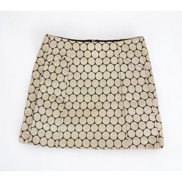 Womens JCrew NWT Skirt Short Ivory Geometric School Skirt 00 Classic Polka Dot - Picture 1 of 6